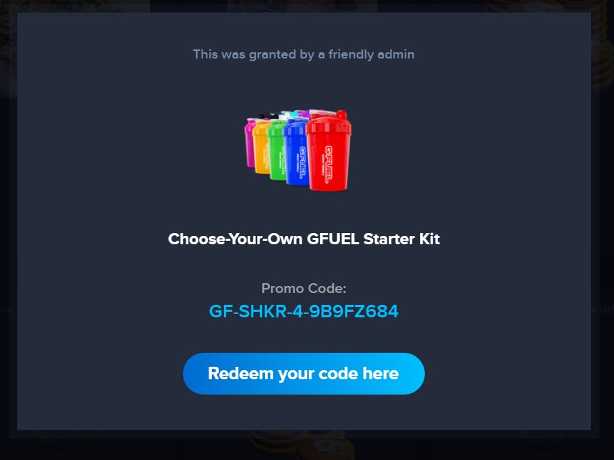 Gfuel Starter Kit Promo Code (100% discount code ) read description